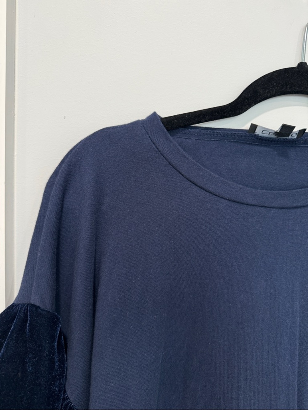 Navy Blue Ruffle Sleeve Top - Picture 4 of 7